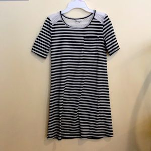 Black and white striped dress
